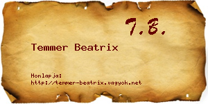 Temmer Beatrix névjegykártya